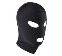 dPois Cagoule Sexy Latex 3D Protection Hiver Homme Femme Unisexe Visage Ski Moto Vélo Paintball Déguisement Halloween Costume Cosplay Assassin Carnaval Mascarade Noir A Taille unique