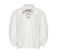 dPois Chemise Pirate Médiévale Garçon Tenue Renaissance Haut À Manches Longues À Col Montant Halloween Fête À Thème Chemise Décontractée Vintage 5-12 Ans Blanc 6-7 Ans