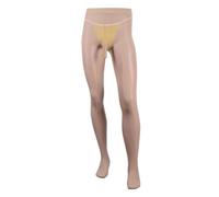 dPois Collant Homme Transparent Pantalon de Danse Classique Résille Pénis Ouverte/Fermée Leggings Élastique Sexy sous-Vêtement Costume de Bal Clubwear Type H Ecru XL