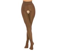 dPois Collant sans Entrejambe Femme Sexy Leggings Transparent Bodystoking Ouvert Brillante Huile Sous-Vêtement de Nuit Slim Pantalon Moulant A Café Taille unique