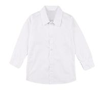 dPois Enfant Chemise Blanche Classique Garçons d'honneur Chemise Casual Manches Longues Cérémonie Mariage Uniforme Scolaire Costume d'École Coton Shirt Blouse 2-15 Ans Blanc 11-12 Ans