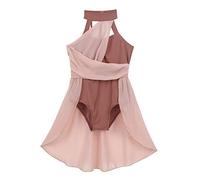 dPois Enfant Fille Académique Justaucorps Danse Classique Robe Patinage Artistique Ballet Robe Danse Lyrique Latine Tenue Danses Contemporaine Gymnastique 3-16 Ans 2 Rose 15-16 Ans