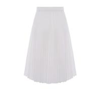 dPois Enfant Fille Jupe plissée Couleur Unie Tulle Respirant Ceinture élastique Taille Haute avec Doublure Fête d'anniversaire Vacances 5-15 Ans Blanc 14-15 Ans