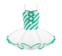 dPois Enfant Fille Tutu Robe Danse Classique Tenue Patinage Artistique Robes Noël Costume Carnaval Cosplay Elf Robe Princesse 3-16 Ans Vert 11-12 Ans