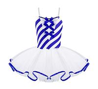 dPois Enfant Fille Tutu Robe Danse Classique Tenue Patinage Artistique Robes Noël Costume Carnaval Cosplay Elf Robe Princesse 3-16 Ans Bleu 11-12 Ans