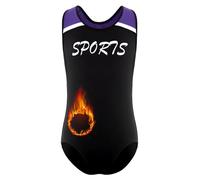 dPois Enfants Justaucorps Gymnastique Garçon Unitard Pour Garçons Doublé De Polaire Justaucorps Gymnastique Rythmique Fille Cours De Tumbling Violet 9-10 ans