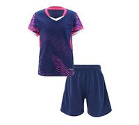 dPois Ensemble de Football Enfants Garçons Filles Maillot Foot Shorts Sport Soccer Jersey T-Shirt à Manches Courtes Basket-Ball Survêtement Jogging 5-16 Ans Bleu Marine 9-10 Ans