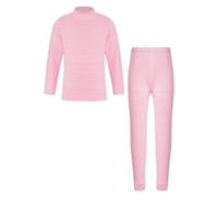 dPois Ensemble de sous-Vêtement Thermique pour Garçon Fille Enfant Col Roulé sous-Pull Hiver T-Shirt Haut Thermique Leggings Pantalon 2-16 Ans A Rose 3-4 Ans