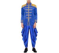 dPois Femme Costume Halloween Arabe Costume Prince Arabe Prince Homme Noël Halloween Party Saint Valentin De Mythique Pour Adultes Bleu royal S