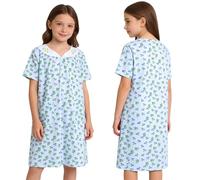 dPois Fille Costume pour L'Activité du Centenaire L'École pour Les Enfants Robe Grand Mère pour Filles Costume d'halloween Performance Scène Blanc Bleu 5-6 Ans