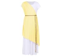 dPois Fille Robes Grecques Antiques Empereur Romain César Costume De Dieu Grec Costumes D'halloween Carnaval De Noël Enfants 6-16 Ans Jaune 7-8 ans