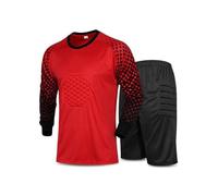 dPois Maillots de Gardien de Football Enfant Garçon Tenue Gardien de But T-Shirt À Manches Longues avec Short Sport Jogging Foot France Taille Grand A Rouge 6-7 Ans