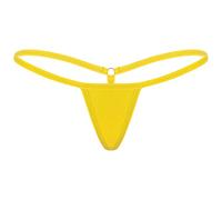 dPois Mini String Ficelle Femme Sexy Érotique Micro Bikini G-String sous-Vêtements Slip Taille Basse Tanga Lingerie Erothique Sexy Hot Jaune Taille Unique