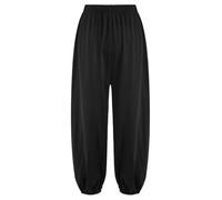 dPois Pantalon Kung Fu Enfant Garçon Fille Tai Chi Wing Chun Kimono Léger Pantalon Cargo Jogging Noir 5-6 Ans