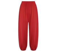 dPois Pantalon Kung Fu Enfant Garçon Fille Tai Chi Wing Chun Kimono Léger Pantalon Cargo Jogging Rouge 11-12 Ans