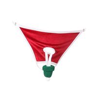 dPois String Drôle Noël Hommes Entrejambe Évidée avec Mini Chapeau/Noeud/Bordure Peluche Mini Bikini Triangle Pantalons Idéal Soirées Noël Tapez Un Vert One Size