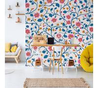 Dppyuxa Papier Peint Intissé Sans Raccord Traditionnel Motif Fleur Papier Peint Panoramique Géométrique Floral Murale Panoramique 3D Salon Enfant Bureau Maison Chambre Cuisine 400x280 cm