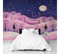 Dppyuxa Papier Peint Panoramique Fantaisie Paysage Enneigé Panneau Mural 3D Ciel Nocturne Murales Intissé Imperméable Salon Chambre Décoration Intérieure Film pour Meuble 200x140 cm