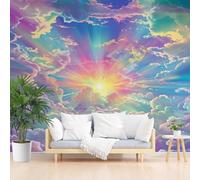 Dppyuxa Papier Peint Panoramique Intissé Ciel de Rêve Papier Peint 3D Mural Paysage de Nuages Film pour Meuble Salon Imperméable Cuisine Chambre Enfant Décoratifs 150x105 cm