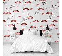 Dppyuxa Papier Peint Panoramique Intissé Mignon Renard Papier Peint 3D Mural Romantique Couple Film pour Meuble Salon Imperméable Cuisine Chambre Enfant Décoratifs 150x105 cm