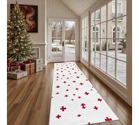 Dppyuxa Tapis de Cuisine Géométrique Simple Antidérapant et Lavable, Tapis de Couloir Long Motif Moderne Devant Evier, Paillasson Absorbant Entrée et Salle de Bain 80x240 cm