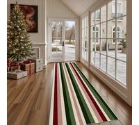 Dppyuxa Tapis de Cuisine Simple Ligne Tapis de Couloir Long Géométrique Bloc de Couleur Devant Evier, Paillasson Absorbant avec Motif Entrée et Salle de Bain 80x240 cm