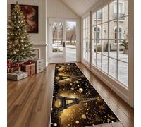 Dppyuxa Tapis de Sol Absorbant Paris Tour Eiffel Tapis de Cuisine Antidérapant et Lavable Paysage Urbain Ville Tapis de Couloir Long Romantique Lumières Devant Evier, Entrée et Chambre 80x180 cm