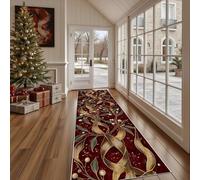 Dppyuxa Tapis de Sol de Cuisine Romantique Vigne Paillasson d'Entrée Antidérapant Floral Branche Tapis de Couloir Long Absorbant et Décoratif Devant Evier 80x200 cm