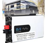DPQYJPP 5000W-12000W Pure Sine Wave Power Inverter,12V/24V/48V/60V/72V/96V to 110V/220V with Universal Socket and Smart Color Display Screen for Car, Caravan, Boat, Camping, Travel,12000W-24Vto220V