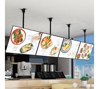 DPQYJPP Panneau Menu Restaurant à LED,écran D'affichage d'affiche éclairé Boîte Lumineuse À LED À Cadre Ultrafin,Perche Télescopique Image Haute Résolution,Convient aux Restaurants 4pc-60 * 70cm