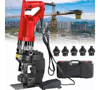 DPQYJPP Perforatrice hydraulique électrique, perforatrice Trous en métal avec 5 Ensembles de poinçons/Matrices de diamètre 8,5mm à 20,5mm, pour l'acier, Fer, l'aluminium, cuivre,Anglesteel