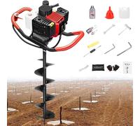 DPQYJPP Tarière électrique 1500 W/12000 TR/Min, tarière Thermique, tarière 4 Temps 199 cm3, enfonce-pieux Portable à Essence, 8 Types forets pour Plantation d'arbres et poteaux clôture 12cm