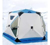 DPQYJPP Tente pêche hivernale, Tente pêche Pliable, abri pêche sur Glace avec Sortie poêle et Plancher, Tente pêche sur Glace Portable, Isolation 420D, cabane pêche sur Glace hexagonale White