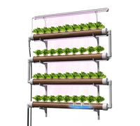 DPROOTS NFT Système de culture hydroponique 36 gouttes, jardin intérieur, lampes de culture à spectre complet et puissant système de recyclage de l'eau, tuyaux hydroponiques opaques en PVC-U, convient