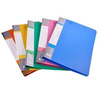 Dproptel Lot de 5 chemises A4 avec double clips solides, classeur sans perforation, dossier de projet de bureau, dossier de documents commerciaux ou scolaires, 5 couleurs vives assorties