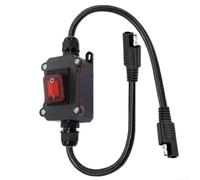 DPST Interrupteur à bascule 12 V-24 V pour extérieur jardin (rouge) | Boîtier PA66 haute résistance, ignifuge, cuivre pur 14 AWG, résistant à la corrosion, durable
