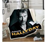 DPT-22 Johnny Hallyday - couverture 3D épaisse pour lit couvre-lit à la mode en molleton pour adultes et en Taille:·100x130cm