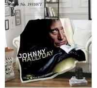 DPT-55 Johnny Hallyday - couverture 3D épaisse pour lit couvre-lit à la mode en molleton pour adultes et en Taille:·100x130cm