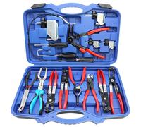 DPTOOL 15 PCS Pince pour Collier de Serrage de Flexible de Voiture pour tuyau de refroidissement automobile, radiateur, tuyau d'eau, conduites de carburant, avec 2 pinces de déconnexion électrique