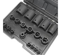 DPTOOL Jeu de douilles externes Torx Plus 6 points EP EP4, EP5, EP6, EP7, EP8, EP10, EP11, EP12, EP14, EP16, EP18, EP20, EP22, EP24, EP26, EP28, EP30, EP32 avec 1/2'' 3/8'' 1/4'' Dr E-Torx Plus 19pc