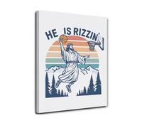 DPURPIWADY Basketball Jesus Wall Decor Poster Humor Art for Home and(Framed,16x24inch(40x60cm))