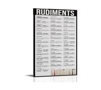 DPURPIWADY Music Teacher Resource 40 Drum Rudiments Poster Percussion Chart for Classroom Band Room Practice Wall Decor(Framed,12X18inch(30X45cm))