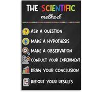 DPURPIWADY Science Teacher Poster - The Scientific Method Chart for Classroom Decor, Educational Middle High School Wall-Art for STEM Learning(Framed,12x18inch(30x45cm))