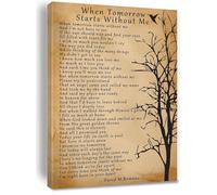 DPURPIWADY “When Tomorrow Starts Without Me” Poem Canvas Art Sympathy and Remembrance Wall Decor(Framed,16x24inch(40x60cm))
