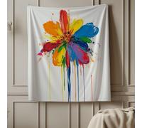 Dpvbffx Couverture Éclaboussures d'encre 75x100 cm, Petit Plaid Fleur Graffiti Artistique Abstrait Moderne, Doux Légère Couverture Lit 1 Personne Jeté de Canapé Polaire pour Fille Garçon Adulte Enfant