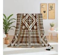 Dpvbffx Couverture Géométrique 75x100 cm, Petit Plaid Vintage Boho Ethnique Sud-Ouest, Doux Légère Couverture Lit 1 Personne Jeté de Canapé Polaire pour Fille Garçon Adulte Enfant Ado