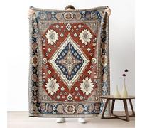 Dpvbffx Couverture Géométrique Medaillon 100x160 cm, Petit Plaid Ethnique Traditionnel Vintage, Doux Légère Couverture Lit 1 Personne Jeté de Canapé Polaire pour Fille Garçon Adulte Enfant Ado