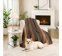 Dpvbffx Couverture Grain de Bois Marron 100x160 cm, Petit Plaid Ferme Rustique Rétro, Doux Légère Couverture Lit 1 Personne Jeté de Canapé Polaire pour Fille Garçon Adulte Enfant Ado