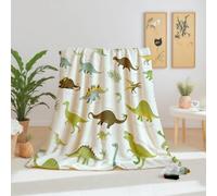 Dpvbffx Couverture Jurassique Dinosaure 130x150 cm, Petit Plaid Mignon Dino Dessin Animé Animal, Doux Légère Couverture Lit 1 Personne Jeté de Canapé Polaire pour Fille Garçon Adulte Enfant Ado