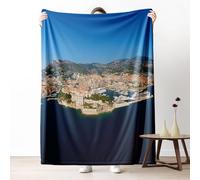 Dpvbffx Couverture Méditerranée Scenic 75x100 cm, Petit Plaid Paysage Urbain Côtier, Doux Légère Couverture Lit 1 Personne Jeté de Canapé Polaire pour Fille Garçon Adulte Enfant Ado